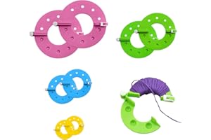 PFLYPF 8 Pezzi Macchina Pompon, Strumenti Per La Produzione Di Pompon, Strumenti Per Maglieria Pompon, Maglieria Pompon, Pompon Fatti A Mano Fai Da Te, 4 Taglie (3.5/5.5/7 E 9 Cm) (Colore casuale)