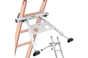 VEVOR Stegstabilisator 815 x 710 x 55 mm, justerbara fötter, distanshållare för utdragbara stegar, väggstegstillbehör för takrännor, distanser för väggledare, halkfria gummifötter