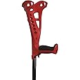 FDI Access Comfort Forearm Adjustable Height Single Crutch Walking Stick, Red + Black Grip
