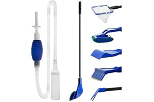 VANSTART Kit de Nettoyage 5 en 1 pour Aquarium - Nettoyeur Gravier pour Aquarium, d'eau D'aquarium Nettoyeur D'aquarium, Kit Nettoyage Multifonction Gravier pour Le Nettoyage, Grattoir à Algues