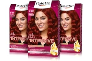 SCHWARZKOPF Palette Intensive Creme Color 6-88 Rojo Rubí , tinte de pelo permanente con aceite de macadamia y almendras, cubre el 100% de las canas y raíces, para un color radiante, Pack 3