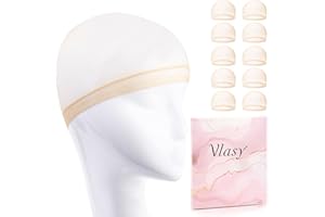 Vlasy Skinlike Nude HD Wig Cap, 10pcs Invisible and Transparent Net Caps to Hold Wig in Place, Ultra Thin Hair Net, Breathable Lace Front Net for Women