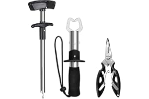 JOLIGAEA Pince pour la pêche en Acier Inoxydable, 3PCS Outils de pêche, Coupe-leurre Crochet dissolvant Ciseaux, Pince à Poisson, Pince pour la Manipulation du Poisson Portable
