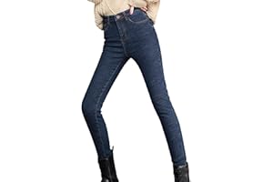 Ghemdilmn Vaqueros de Invierno para Mujer, Forro Polar, cálido, Vaqueros, Pantalones Vaqueros, de Cintura Alta, Ajustados, térmicos, de Invierno, para Mujer, Pantalones térmicos para Mujer