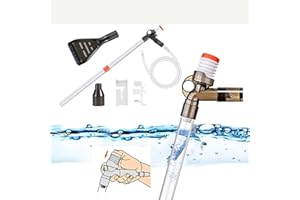 ROSEBEAR Kit Pulizia per Acquari, Aspirapolvere per Acquario con Tubo Extralungo 2,07m+Raschietto Vetro per Pulizia Fondo Acquario Cambio Acqua, Aspirarifiuti per Pulizia Acquario con Ugello Lungo e Pulsante