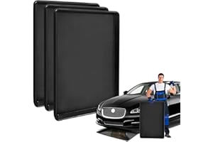 Teodute 3 Stück Bodenmatte aus für den Kühlschrank, 90x60cm Große Größe Kühlschrankmatte, Vielseitig Einsetzbar Ablaufpfanne zum Ölwechsel Abtropfschale Aus (Schwarz)