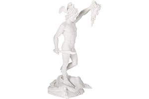 Design Toscano Perseus Beheading Meduza greckich bogów, marmurowa żywica poliestrowa, biała, 30 cm