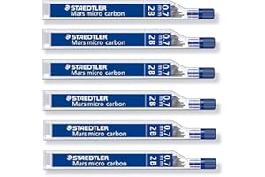STAEDTLER Mars Micro Carbon 250 0,7 mm 2B - Recambios de plomo para lápices, 6 tubos/paquetes (72 plomos) 2B