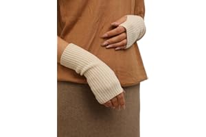 Prettystern Donna Scaldamani Guanti Dita Scoperte in Cashmere 100% Cachemire Polsini Manicotti