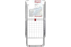 Rayen | Tendedero con alas | Superficie de tendido de 19 m | Sistema de bloqueo de alas | Tendedero plegable y antideslizante|Para interior y exterior|182 x 55 x 102 cm Color Acero|19 metros