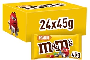 ‎M&M'S M&M's Peanut, Schokoladen Großpackung als Schokolade, 24 x 45g, Erdnussgeschmack Schokolinsen als Süßigkeiten, Schokoladen Geschenk (1080g)