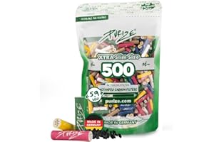 ‎PURIZE PURIZE® 500er XTRA Slim Beutel - Premium Aktivkohlefilter für verfeinerten Genuss - Multicolor