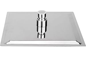 JOYZAN Cabezal Ducha Lluvia Cuadrado, Acero Inoxidable Giratorio Rociador Tipo Boquilla Autolimpiante Placa Cuadrada Alta Presión Jet Alcachofa Lcachofa Cuadrado Filtro Techo Grande Rectangular 8Pulgada