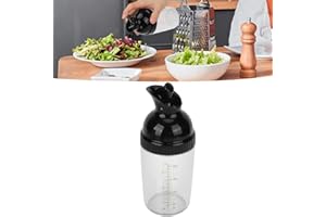 Mokernali Shaker à Vinaigrette De 200 Ml, Bouteille De Vinaigrette Visible De Qualité Alimentaire Récipient à Salade étanche Fait Maison Avec Couvercle Bec Verseur Pour Salade De Sauce(noir)