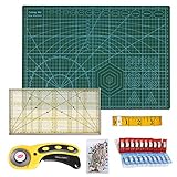 ✅Regla de patchwork: 30 x 15 cm, cuadrícula profesional en cm. + varios grados de ángulo. Cinta Métrica: 300CM. Muy flexible y portátil, con extremos metálicos.