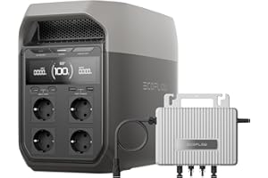 EcoFlow Delta 3 tragbare Powerstation 1024Wh, 0% VAT WLAN Stream Mikrowechselrichter 800W, LiFePO4-Batterie, Schnellladung von 0-70% in 30 Min., erweiterbar auf 5 kWh, für Zuhause, Camping und Reise