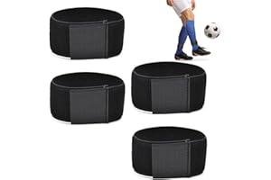 BGOBTY Bandes Protège Tibia de Football,2 Paires de Bandes de Cheville de Football,Protège-Chevilles de Football,Porte-Chaussettes de Football,réglable Librement,adapté aux Enfants et aux Adultes