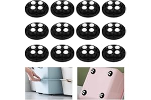 EUIEUT 12 PCS Self Adhesive Caster Wheels 360° Rotation Mini Caster Wheels Universal Small Swivel Casters Wheels Stick On Castors Pulley Rollers for Storage Box Trash Can Small Furniture