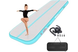 PPXIA Airspot Air Track Matte – Air Roll Air Barrel ginnastica, tappetino da ginnastica con borsa e pompa, tappetino da allenamento per casa, taekwondo, yoga, palestra, fitness