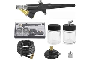 SXKBYQ Pistolet Peinture Air Comprimé et Accessoires, Kit Aérographe Compresseur Air, Airbrush, Idéal pour le Modélisme, le Maquillage et la Peinture Automobile.
