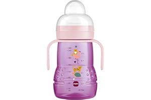 MAM Trainer+ (220 ml), butelka do nauki picia, na przejście do kubka, kubek do nauki picia z przyssawką bez kapania, dzióbek i uchwytem, 4 miesiące, żółw