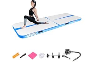 CCLIFE Air Track Tappetino Ginnastica Artistica 1/3/4/5m 10/20cm Air Roller Air Barrel con Borsa il Trasporto Pompa aria Casa Yoga Palestra Formazione Cheerleading Φ60/Φ90 Blu-verde/Verde/Blu/Rosa