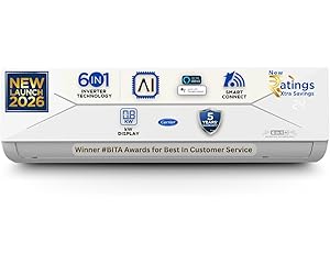 Carrier 1.5 Ton 3 Star,New Star rated, Wi-Fi Smart Flexicool Inverter Split AC (Copper, Convertible 6-in-1 with Wi-Fi with Geo-Fencing, Smart Energy D