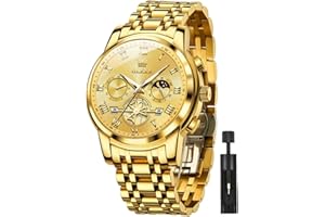 OLEVS Men Watch Chronograph Stainless Steel Quartz Business Dress Luminous Waterproof Multi-Function Men Wrist Watch