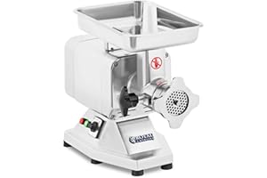Royal Catering Picadora De Carne Máquina De Carnicería RCFW 120PRO (Potencia: 850 W, 200 kg/h, Cuchillas y discos perforados de acero inoxidable)
