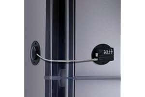 GCRQ Cerradura Puerta de Frigorífico para Niños, Cerradura de Gabinete con Contraseña de 4 Dígitos, Cerradura de Nevera Mejorada con Combinación, para Puerta, Cajón, Congelador, Ventanas(1 Pz, Negro)