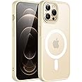 JETech Magnetic Case for iPhone 12 Pro Max 6.7-Inch Compatible with MagSafe, Translucent Matte Back Slim Shockproof Phone Cover (Beige)