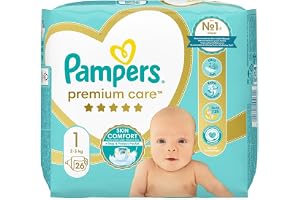 Pampers blöjor storlek 1 (2–5 kg) Premium Care blöjor, 26 stycken, bästa komfort och skydd av känslig hud från Pampers