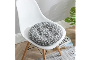 homeyuser 2pcs Padded Cushion Chair Seat Pads Chair Seat Cushion Pads Round Dining Garden Kitchen Office Seat Pads 40cm (grey 2)