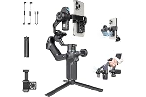 FeiyuTech SCORP Mini 3 Gimbal Stabilisator für iPhone, Android, 3-Achsen handy Gimbal für Smartphone, Eingebautes Natives AI Tracking & Kühlventilatoren, 4,4 lbs Traglast mit Integriertem Griff-Design
