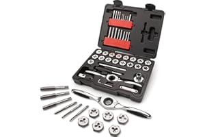 FOURROBBER 41 pièces Kit de Tarauds et Filières M3-M12 Métrique Coffret Outils Taraudage et Filetage en acier