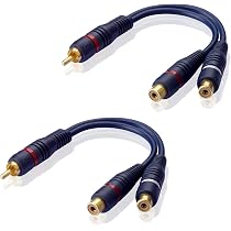 Cavo RCA Goodaux 10,15 Metri – 2 Connettori Maschio A 2 Connettori Maschio, Placcato Oro Per HiFi E Home Theatre
