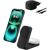 Belkin UltraCharge MagSafe Uyumlu 2&rsquo;si 1 Arada Qi2 25W Kablosuz Şarj İstasyonu, iPhone 17, AirPods, Pixelsnap, D&ouml;n&uuml;şt&uuml;r&uuml;lebil