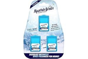 Mountain Breeze Mundhygiene Mouth Freshener Sugar Free Cool Mint Breath Strips (24 Strips Each Cassatte), Packung mit 1 (3 Kassette)