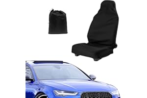 TSHAOUN 1 Piece Front Car Seat Cover, Waterproof Auto Seat Protector, Individual Car Seat Cover Black, Nylon Single Seat Cover Protector, Universal Fit for Most Cars, Easily Wiped Clean (Black)