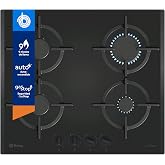 Balay 3ETG664RB Gas Hob, 4 Burner, Self-ignition, GasStop, Black, 3ETG664RB | Makes cleaning your gas hob easy with its remov