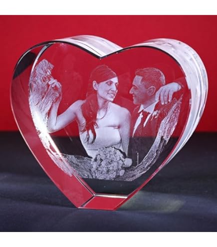 Cuore Di Vetro Con Orologio - Regalo Personalizzato Incisione, Scatola Elegante - Foto 3