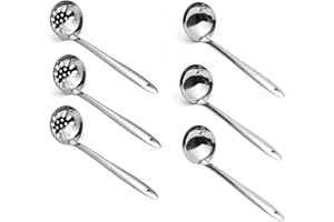 AUSUAYA 3er Set Hot Pot Sieblöffel mit Edelstahl Mongolian Shabu Hotpot Schöpflöffel für chinesische Huo Guo H-G-S-2 (3 Stück)