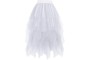 Hanpceirs Damen Tüll Röcke High Low Layered Puffy Fee Röcke A-Linie Midi Rock Unregelmäßiger Tutu Rock