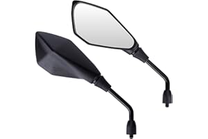 Cretassion Rétroviseurs Latéraux de Moto E57 Homologué, 1 Paire Rétroviseurs Moto Universels, Réglable Rétroviseur Latéral M10 pour Scooter Moto Quad ATV