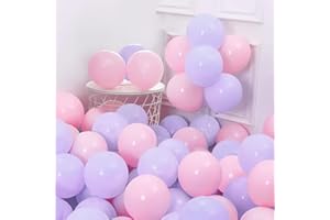 BEALIF Pink and Purple Balloons, 30pcs 12 Inch Macaron Pink Purple Latex Balloon for Baby Shower Birthday Wedding Engagement Anniversay Christmas Festival Picnic or Friends & Family Party Decorations