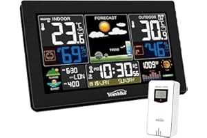 Youshiko XL YC9446 (Official 2025 UK Version) Weather Station Radio Controlled Clock, Indoor Outdoor Temperature, Humidity, Barometric Pressure, Sunrise/Sunset Times