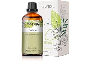 PHATOIL Huile Essentielle Vanille 30 ml, Huile Essentielle Pure Naturelle pour Diffuseur Humidificateur Brûleur, Huile de Vanille pour Aromathérapie