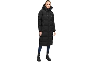 MARIKOO Damen Wintermantel (XS-5XL) - gesteppt, abnehmbare Kapuze, winddicht - N102