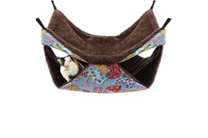 YOUTHINK Hamak dla małych zwierząt, miękki i ciepły hamak do klatki dla zwierząt domowych, 2/3 warstwy, łóżko wiszące, dla słodkich chomików, fretek, papug, świnek morskich, akcesoria do klatki (2