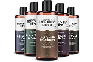 Brooklyn Soap Company Duschgel män Fine Fragrance Bundle – 5 x 300 ml Body Wash Set i 5 olika dofter – 2-i-1 duschgel för hud
